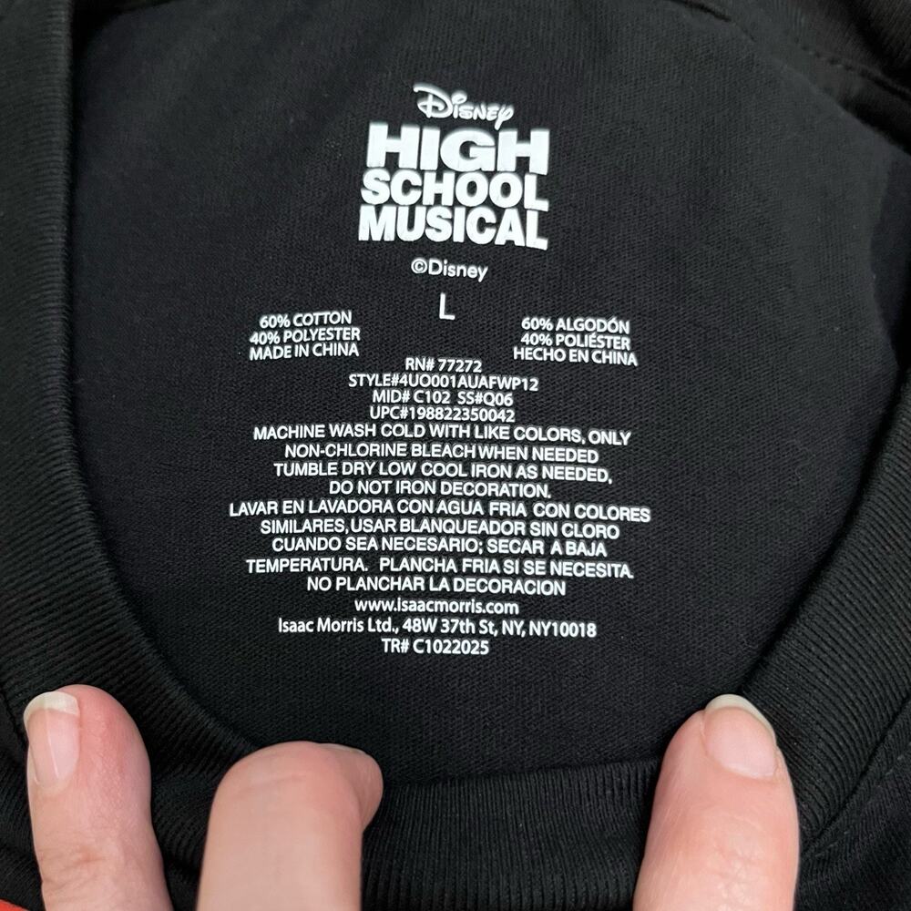 High School Musical Womens Troy Bolton Tshirt Large Short Sleeve Crew Neck Black - Picture 4 of 7
